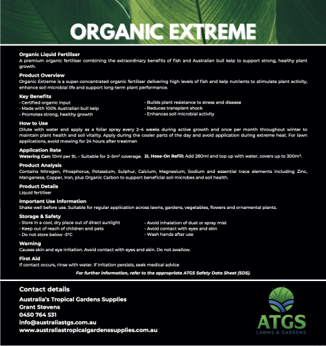 Organic Extreme liquid fertiliser fish and kelp for soil health and plant growth